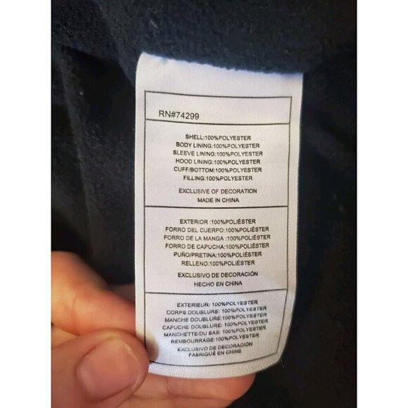 DKNY Sport Jacket Girls Size M 10/12 Black Puffer Hooded Quilted Coat Logo EUC - Picture 11 of 16